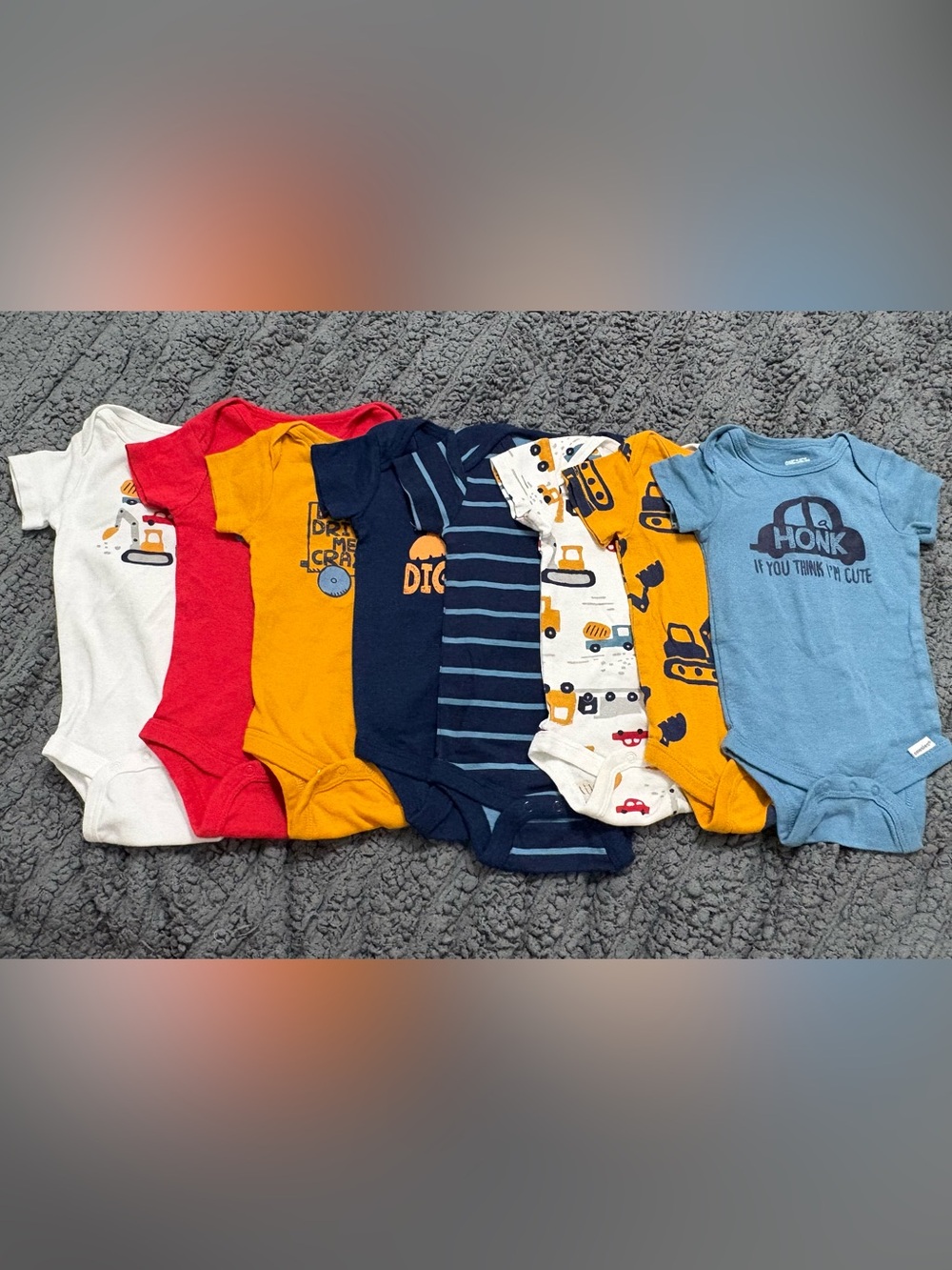 ONESIE | 8-Pack Baby Boys Construction Zone Short Sleeve Onesies⁠ Bodysuits